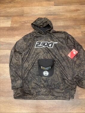 Jordan NASCAR race team hoodie and hat.